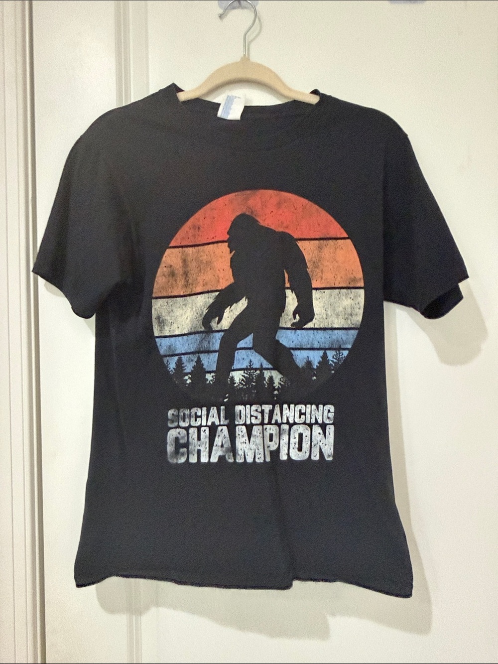 Men's Social Distancing Champion Graphic Tee - Black